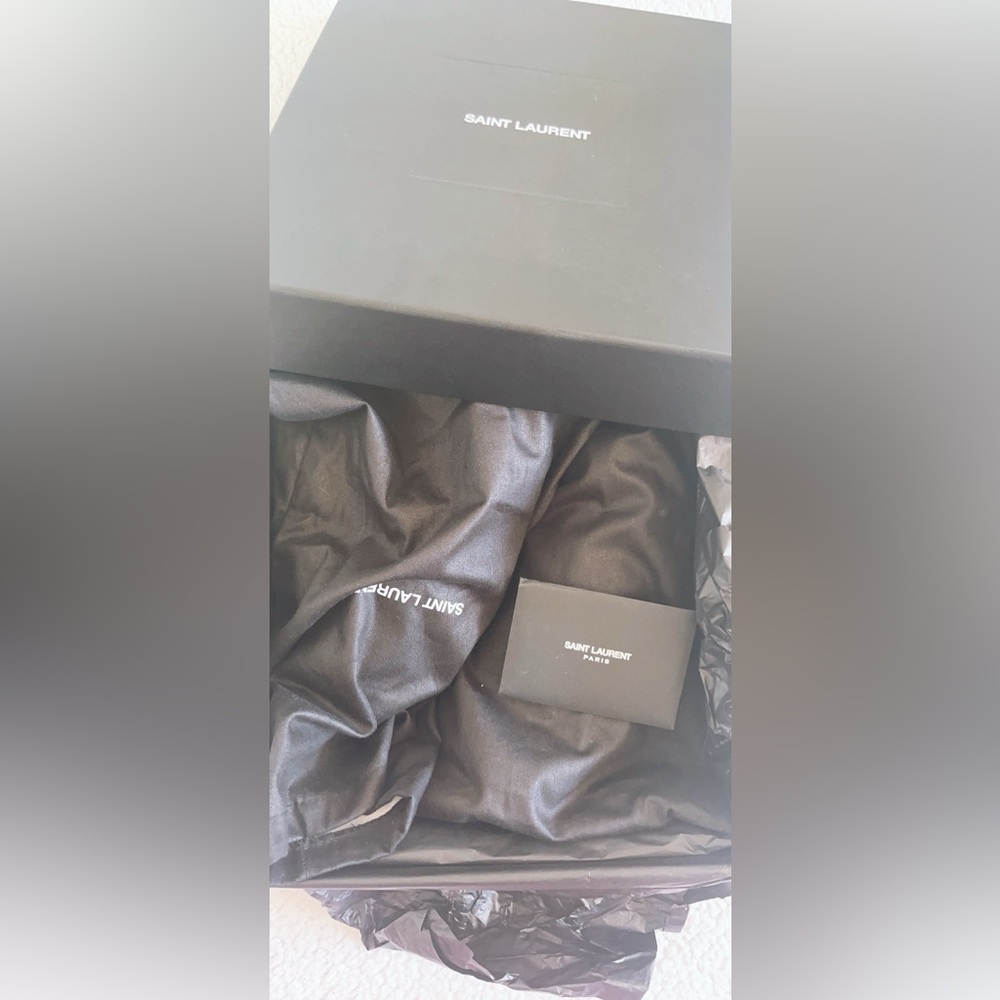 Saint Laurent Georgia Sandals In Crepe Satin With Rhinestones - Picture 14 of 16